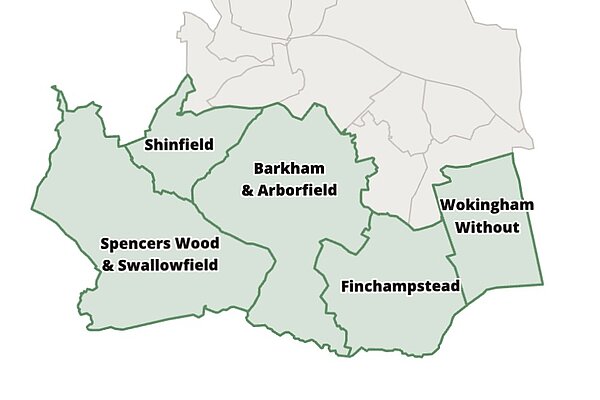 Map of Wokingham Southern Wards