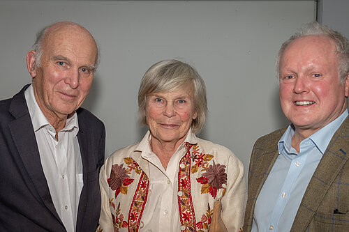 Vince Cable and his wife Rachel with Clive Joes