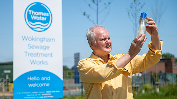 Clive Jones testing the water at a local treatment plant