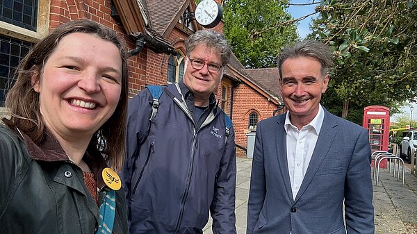 Katrin, Martijn and Stephen canvassing