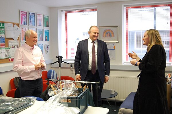 Clive Jones and Ed Davey at a local charity