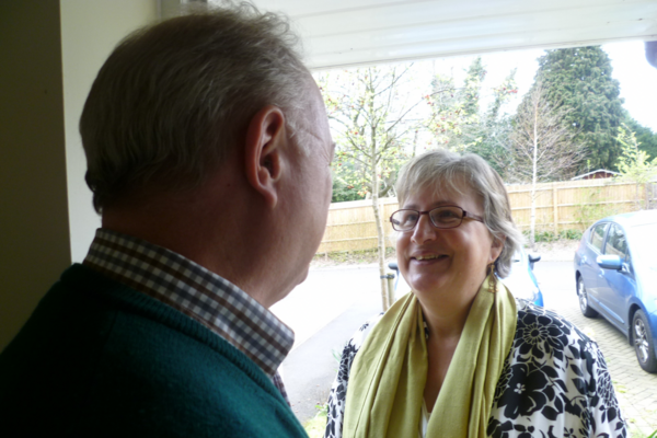 Photo of a Liberal Democrat Councillor listening to a question