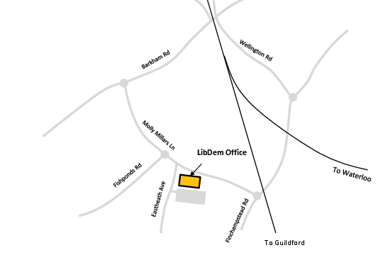 Map to find Wokingham Borough Lib Dems Office